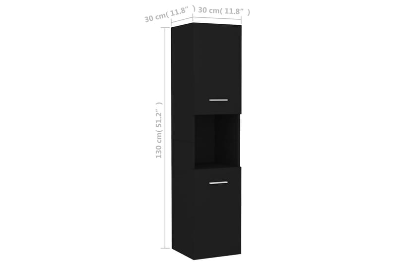 Kylpyhuonekaappi musta 30x30x130 cm lastulevy - Musta - Talo & remontointi - Keittiö & kylpyhuone - Kylpyhuone - Kylpyhuonekalusteet - Seinäkaappi & korkea kaappi