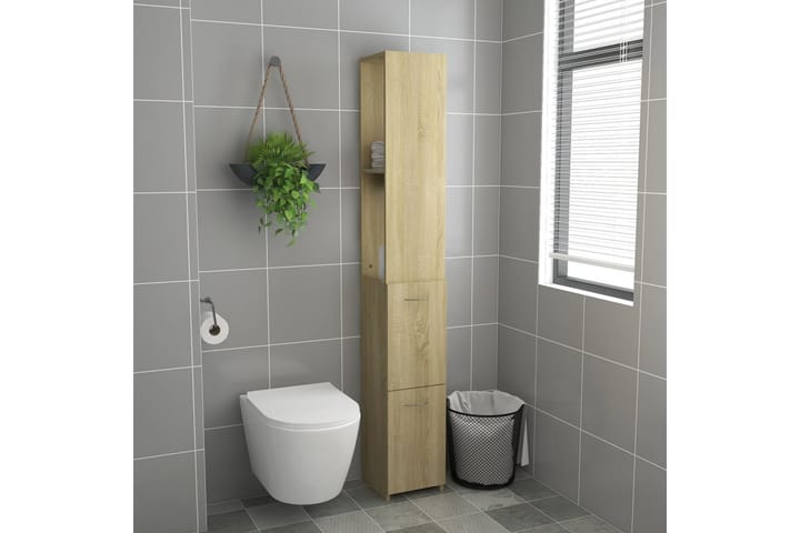 Kylpyhuonekaappi Sonoma-tammi 25x25x170 cm lastulevy - Kylpyhuonekaapit - Pyykkikaappi - Seinäkaappi & korkea kaappi - Kylpyhuoneekaappi valaistuksella
