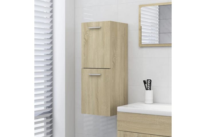 Kylpyhuonekaappi Sonoma-tammi 30x30x80 cm lastulevy - Kylpyhuoneekaappi valaistuksella - Seinäkaappi & korkea kaappi - Pyykkikaappi - Kylpyhuonekaapit