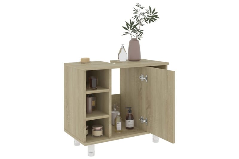 Kylpyhuonekaappi Sonoma-tammi 60x32x53,5 cm lastulevy - Ruskea - Talo & remontointi - Keittiö & kylpyhuone - Kylpyhuone - Kylpyhuonekalusteet - Seinäkaappi & korkea kaappi