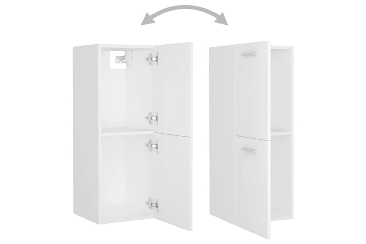 Kylpyhuonekaappi valkoinen 30x30x80 cm lastulevy - Kylpyhuoneekaappi valaistuksella - Seinäkaappi & korkea kaappi - Pyykkikaappi - Kylpyhuonekaapit