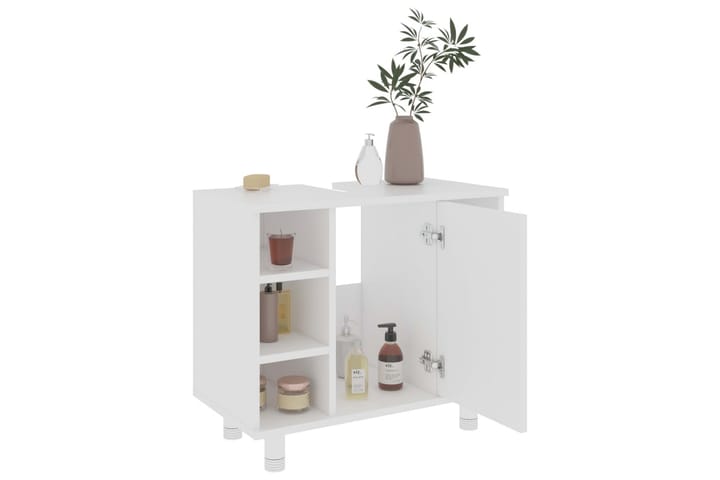 Kylpyhuonekaappi valkoinen 60x32x53,5 cm lastulevy - Valkoinen - Kylpyhuoneekaappi valaistuksella - Seinäkaappi & korkea kaappi - Kylpyhuonekaapit