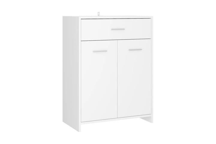 Kylpyhuonekaappi valkoinen 60x33x80 cm lastulevy - Valkoinen - Kylpyhuonekaapit - Pyykkikaappi - Seinäkaappi & korkea kaappi - Kylpyhuoneekaappi valaistuksella