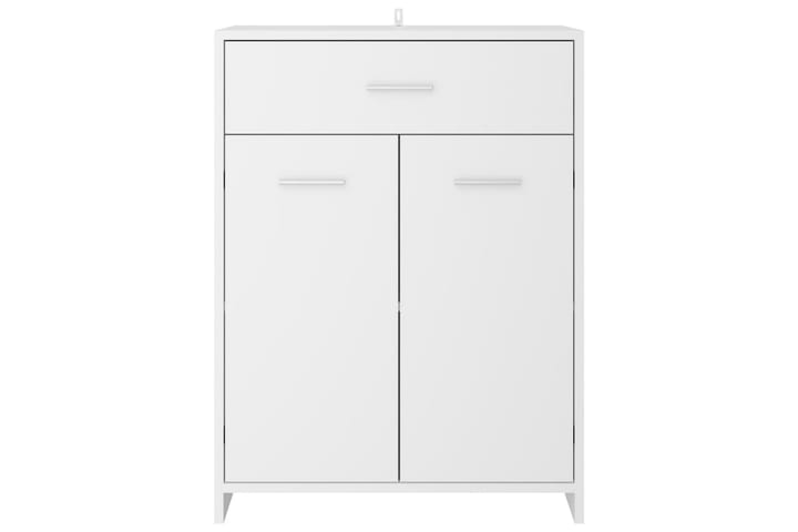 Kylpyhuonekaappi valkoinen 60x33x80 cm lastulevy - Valkoinen - Kylpyhuoneekaappi valaistuksella - Seinäkaappi & korkea kaappi - Pyykkikaappi - Kylpyhuonekaapit
