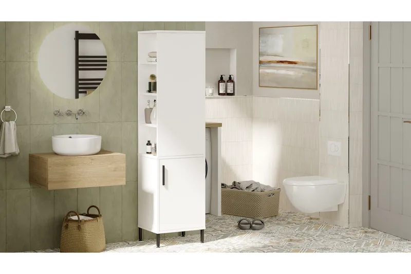 Säilytyskaappi Violaceae 45x173,6 cm, Valkoinen