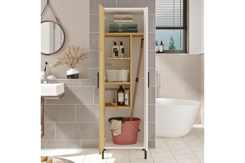 Säilytyskaappi Violaceae 50,4x165 cm - Ruskea - Talo & remontointi - Keittiö & kylpyhuone - Kylpyhuone - Kylpyhuonekalusteet - Seinäkaappi & korkea kaappi