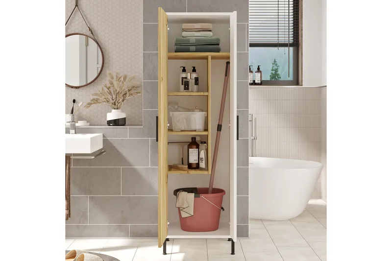 Säilytyskaappi Violaceae 50,4x165 cm - Ruskea - Talo & remontointi - Keittiö & kylpyhuone - Kylpyhuone - Kylpyhuonekalusteet - Seinäkaappi & korkea kaappi