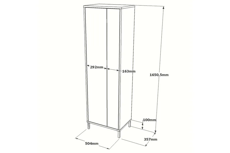 Säilytyskaappi Violaceae 50,4x165 cm - Valkoinen - Talo & remontointi - Keittiö & kylpyhuone - Kylpyhuone - Kylpyhuonekalusteet - Seinäkaappi & korkea kaappi