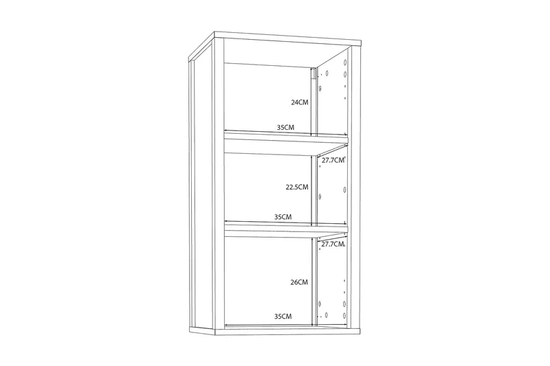 Seinäkaappi Samkov 35x40 cm - Valkoinen - Talo & remontointi - Keittiö & kylpyhuone - Kylpyhuone - Kylpyhuonekalusteet - Seinäkaappi & korkea kaappi