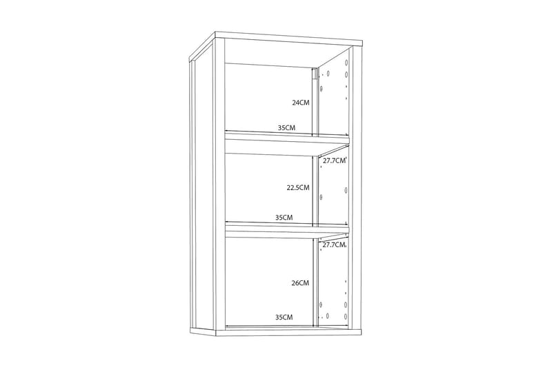 Seinäkaappi Samkov 35x40 cm - Valkoinen - Talo & remontointi - Keittiö & kylpyhuone - Kylpyhuone - Kylpyhuonekalusteet - Seinäkaappi & korkea kaappi