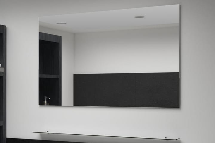 Seinäpeili hyllyllä 100x60 cm karkaistu lasi - Hopea - Peili - Kylpyhuoneen peilit - Kylpyhuonepeili valaistuksella
