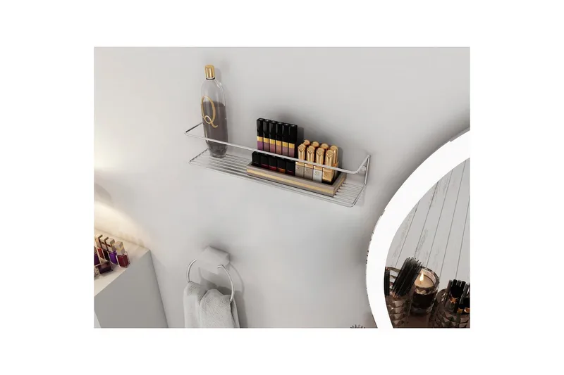 Seinahylly Kylpyhuone Meikkihylly Kromi - Kromi - Talo & remontointi - Keittiö & kylpyhuone - Kylpyhuone - Kylpyhuonekalusteet - Kylpyhuoneen hyllyt