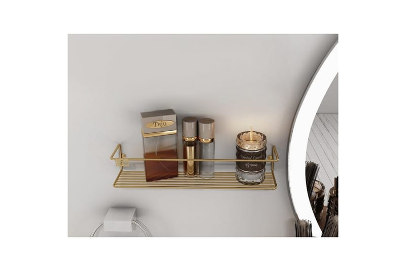 Seinahylly Kylpyhuone Meikkihylly Kulta - Kulta - Talo & remontointi - Keittiö & kylpyhuone - Kylpyhuone - Kylpyhuonekalusteet - Kylpyhuoneen hyllyt