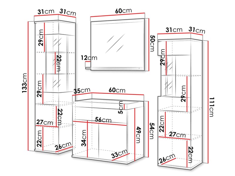 Serlin Kylpyhuonekalustesetti - Talo & remontointi - Keittiö & kylpyhuone - Kylpyhuone - Kylpyhuonekalusteet - Kylpyhuonekalustepaketit