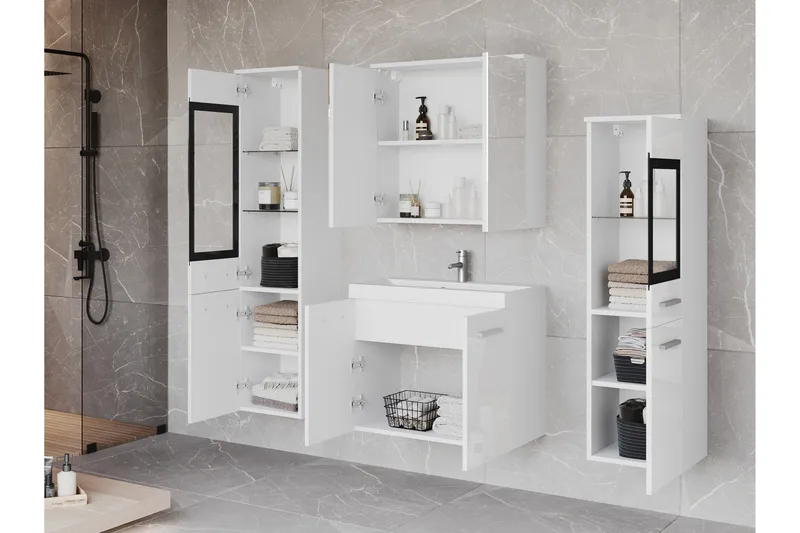 Somender Kylpyhuonekalustesetti 132 cm - Talo & remontointi - Keittiö & kylpyhuone - Kylpyhuone - Kylpyhuonekalusteet - Kylpyhuonekalustepaketit