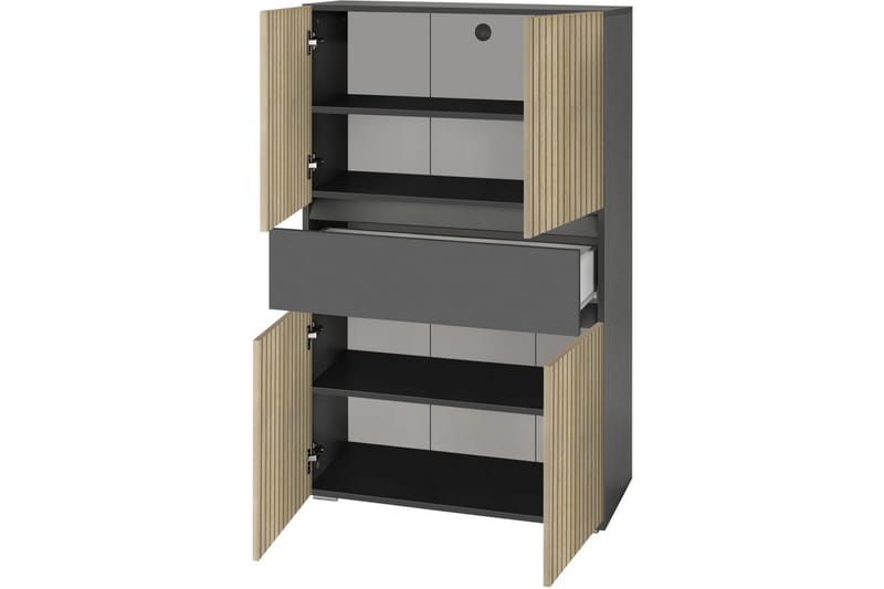 Wisla Korkea Kaappi Kylpyhuoneeseen 130x76x35 cm - Harmaa - Talo & remontointi - Keittiö & kylpyhuone - Kylpyhuone - Kylpyhuonekalusteet - Kylpyhuonekaapit