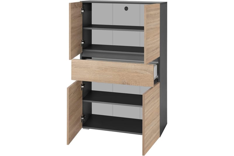 Wisla Korkea Kaappi Kylpyhuoneeseen 130x76x35 cm - Harmaa - Talo & remontointi - Keittiö & kylpyhuone - Kylpyhuone - Kylpyhuonekalusteet - Kylpyhuonekaapit