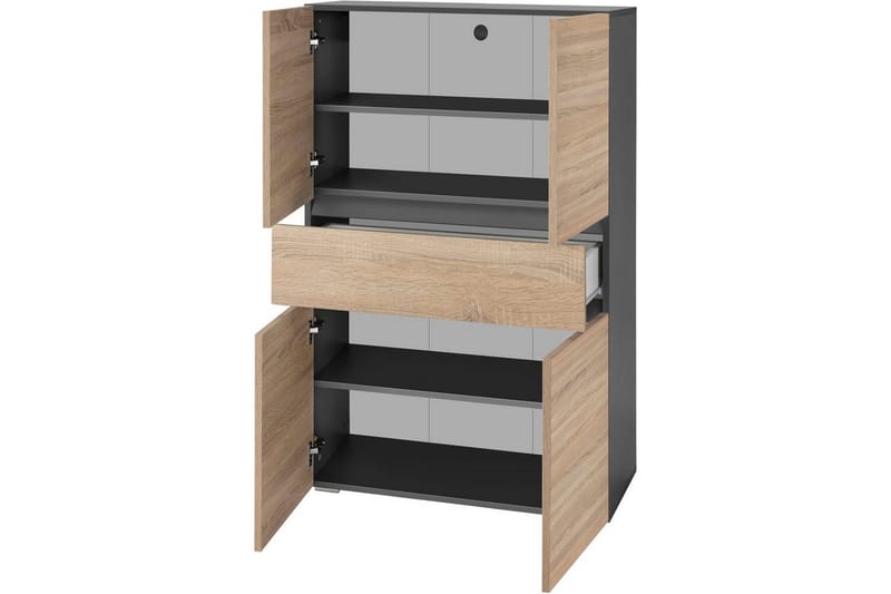 Wisla Korkea Kaappi Kylpyhuoneeseen 130x76x35 cm - Harmaa - Talo & remontointi - Keittiö & kylpyhuone - Kylpyhuone - Kylpyhuonekalusteet - Kylpyhuonekaapit