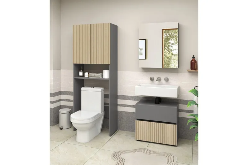 Wisla Korkea Kaappi Kylpyhuoneeseen 180x68x37 cm - Luonto - Talo & remontointi - Keittiö & kylpyhuone - Kylpyhuone - Kylpyhuonekalusteet - Kylpyhuonekaapit