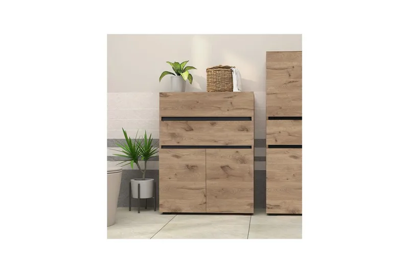 Wisla Korkea kaappi kylpyhuoneeseen 98x76x35 cm - Luonto - Talo & remontointi - Keittiö & kylpyhuone - Kylpyhuone - Kylpyhuonekalusteet - Kylpyhuonekaapit