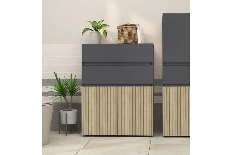 Wisla Korkea kaappi kylpyhuoneeseen 98x76x35 cm - Luonto - Talo & remontointi - Keittiö & kylpyhuone - Kylpyhuone - Kylpyhuonekalusteet - Kylpyhuonekaapit