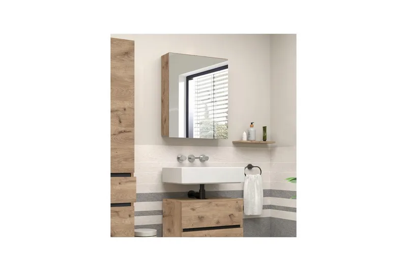 Wisla Seinähylly Peilillä 40x70 cm - Luonto - Talo & remontointi - Keittiö & kylpyhuone - Kylpyhuone - Kylpyhuonekalusteet - Peilikaapit