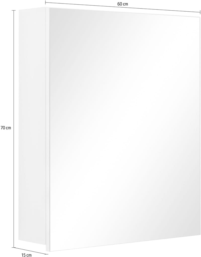 Wisla seinäkaappi 60x70 cm - Valkoinen - Talo & remontointi - Keittiö & kylpyhuone - Kylpyhuone - Kylpyhuonekalusteet - Peilikaapit