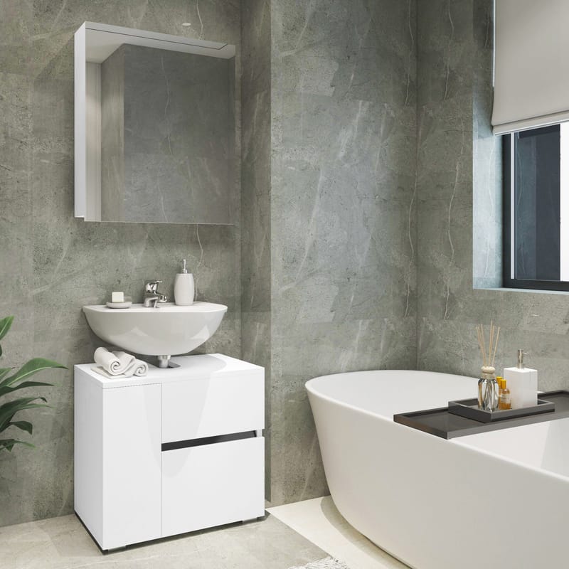 Wisla seinäkaappi 60x70 cm, Valkoinen