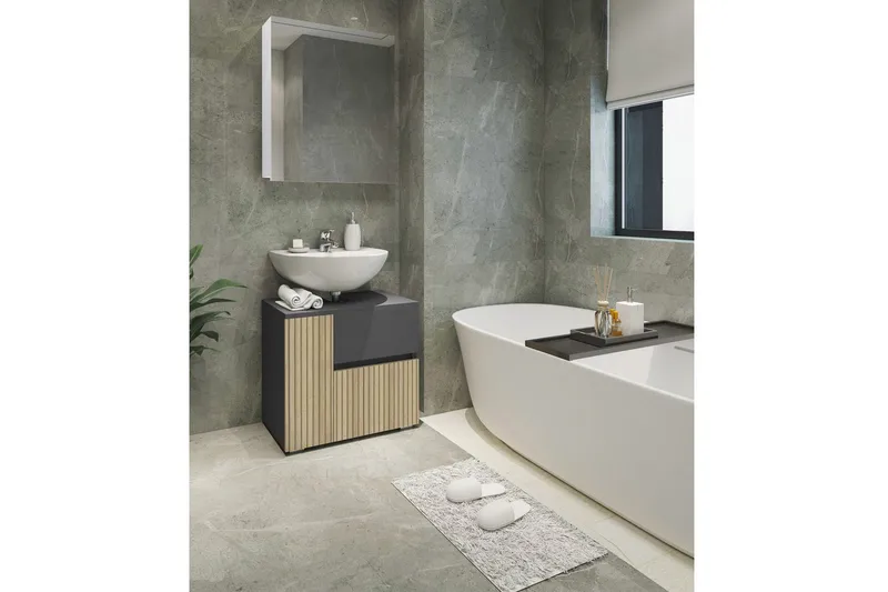 Wisla Pesuallaskaappi 60 cm - Luonto - Talo & remontointi - Keittiö & kylpyhuone - Kylpyhuone - Kylpyhuonekalusteet - Allaskaappi