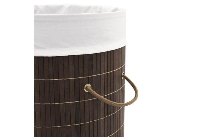 Bambu pyykkikori pyöreä tummanruskea - Ruskea - Pyykkisäilytys - Kylpyhuonetarvikkeet - Pyykkikori