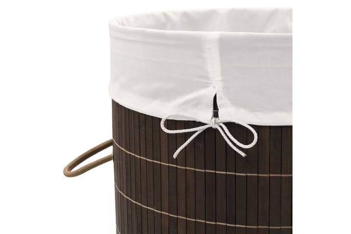Bambu pyykkikori pyöreä tummanruskea - Ruskea - Pyykkisäilytys - Kylpyhuonetarvikkeet - Pyykkikori