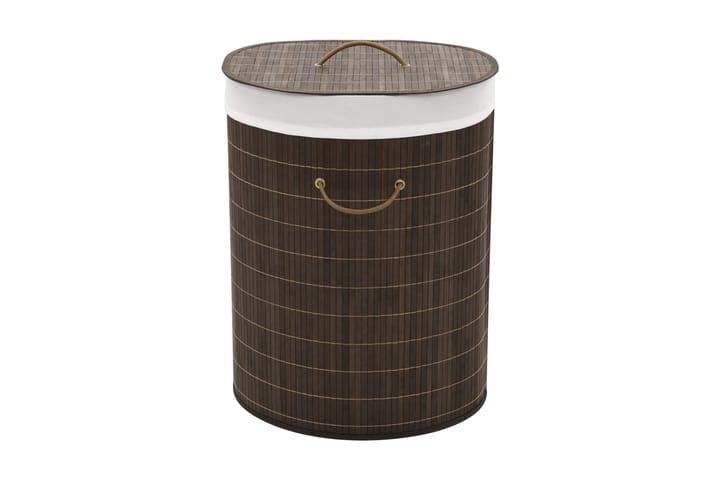 Bambu pyykkikori ovaali tummanruskea - Ruskea - Pyykkisäilytys - Kylpyhuonetarvikkeet - Pyykkikori