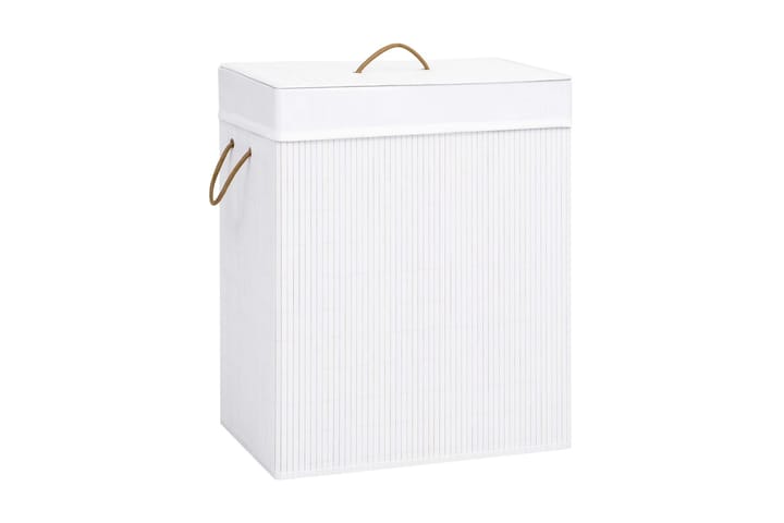 Bambu pyykkikori valkoinen 100 l - Kylpyhuonetarvikkeet - Pyykkisäilytys - Pyykkikori