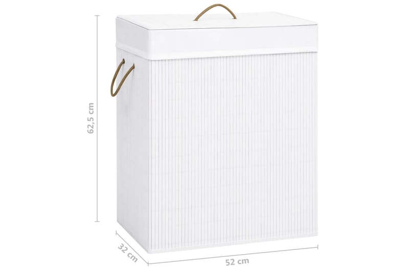 Bambu pyykkikori valkoinen 100 l - Talo & remontointi - Keittiö & kylpyhuone - Kylpyhuone - Kylpyhuonetarvikkeet