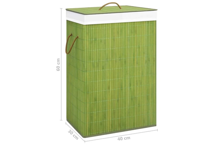 Bambu pyykkikori vihreä - Kylpyhuonetarvikkeet - Pyykkisäilytys - Pyykkikori