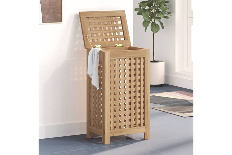 beBasic Pyykkikori 35x25x60 cm täysi tiikki - Ruskea - Talo & remontointi - Keittiö & kylpyhuone - Kylpyhuone - Kylpyhuonetarvikkeet - Pyykkisäilytys