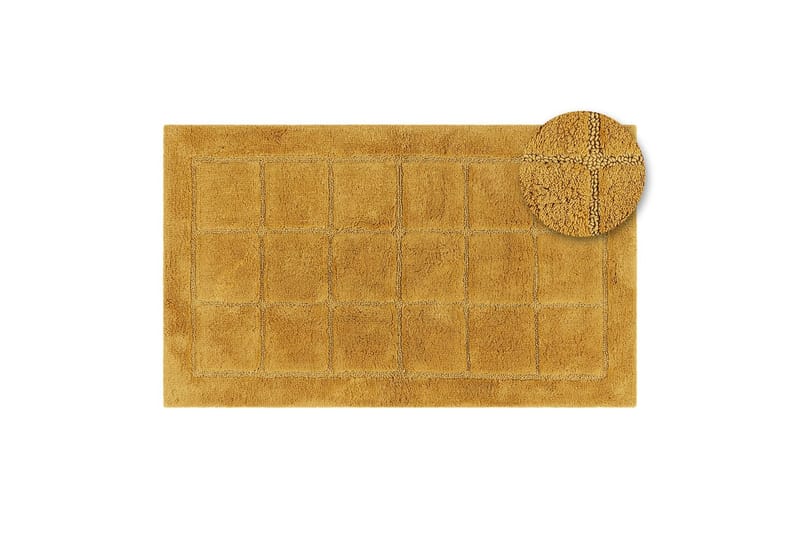 Kylpyhuonematto Neliö - 50x80 cm, Keltainen - Talo & remontointi - Keittiö & kylpyhuone - Kylpyhuone - Kylpyhuonetarvikkeet