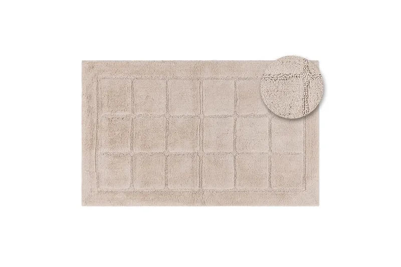 Kylpyhuonematto Neliö - 50x80 cm, Luonto - Kodintekstiilit & matot - Kylpyhuonetekstiilit - Kylpyhuoneen matto