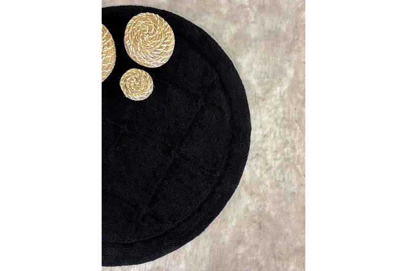 Kylpyhuonematto Neliö - 80x80 cm, Musta - Kodintekstiilit & matot - Kylpyhuonetekstiilit - Kylpyhuoneen matto