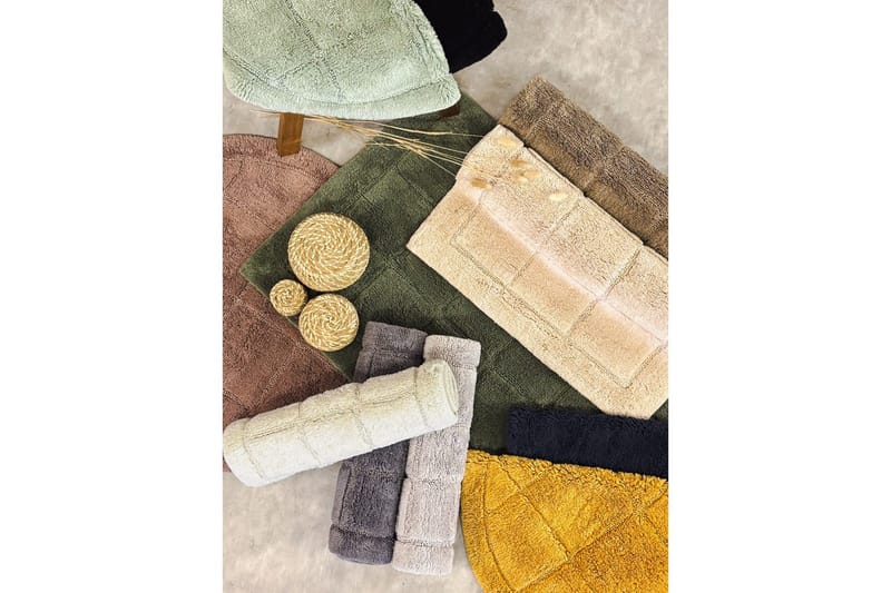 Kylpyhuonematto Neliö - 80x80 cm, Tumma Pellava - Talo & remontointi - Keittiö & kylpyhuone - Kylpyhuone - Kylpyhuonetarvikkeet