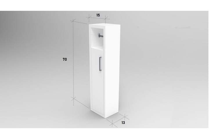 Kylpyhuonesäilytys Neubach 15x70 cm 2 hyllyä - Valkoinen - Kylpyhuonetarvikkeet - Wc-paperitelineet