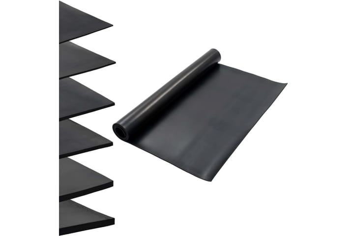 Lattiamatto liukumaton kumi 1,2x2 m 6mm sileä - Musta - Lattiasuoja - Liukuestematot