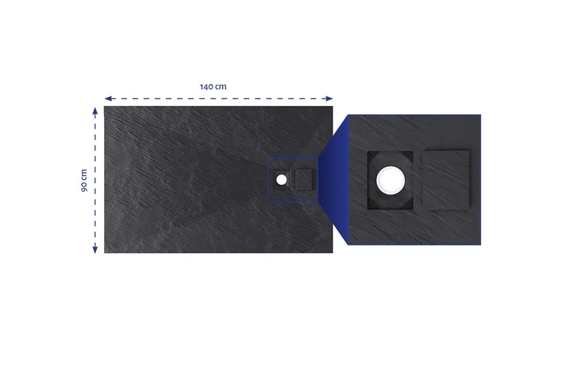 Suihkuallas Långbyn 90x140 cm - Antrasiitti - Talo & remontointi - Keittiö & kylpyhuone - Kylpyhuone - Kylpyhuonetarvikkeet - Muuta