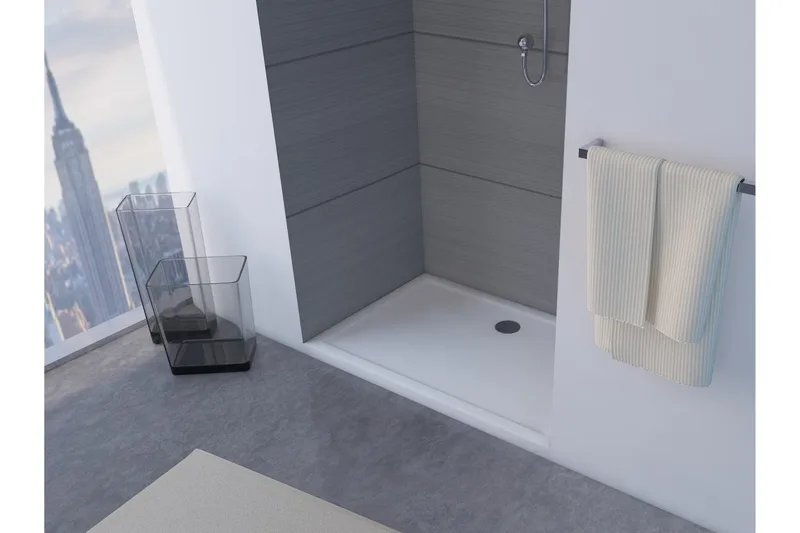 Suihkuallas Lockenkil 80x120 cm, Valkoinen