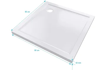 Suihkuallas Lockenkil 90x90 cm - Valkoinen - Talo & remontointi - Keittiö & kylpyhuone - Kylpyhuone - Kylpyhuonetarvikkeet - Muuta