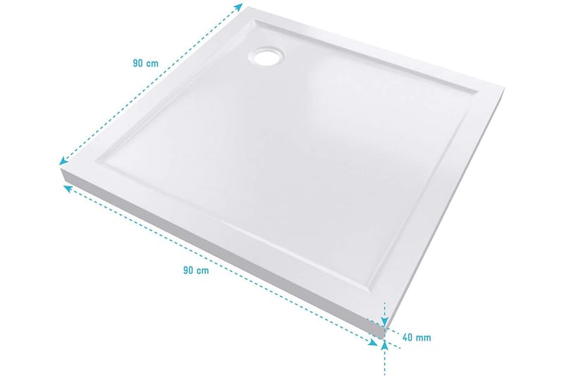 Suihkuallas Lockenkil 90x90 cm - Valkoinen - Talo & remontointi - Keittiö & kylpyhuone - Kylpyhuone - Kylpyhuonetarvikkeet - Muuta