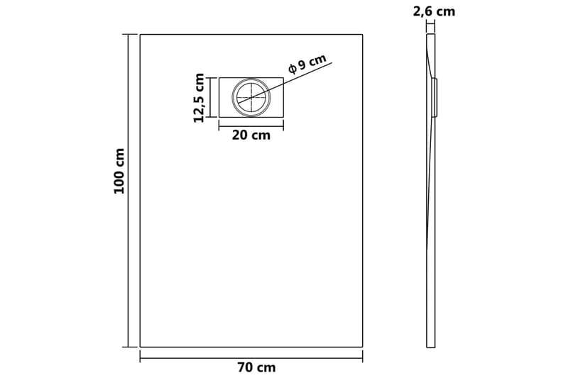 Suihkualusta SMC harmaa 100x70 cm - Talo & remontointi - Keittiö & kylpyhuone - Kylpyhuone - Kylpyhuonetarvikkeet - Muuta