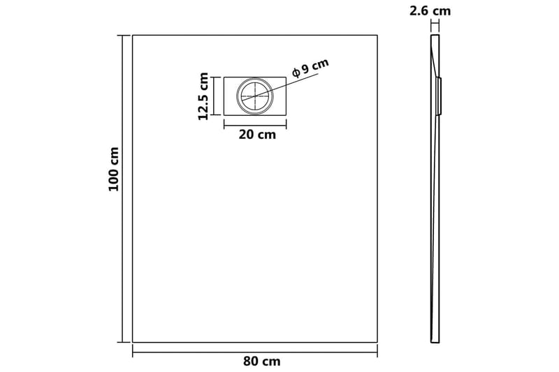Suihkualusta SMC ruskea 100x80 cm - Talo & remontointi - Keittiö & kylpyhuone - Kylpyhuone - Kylpyhuonetarvikkeet - Muuta