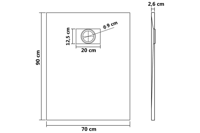 Suihkualusta SMC ruskea 90x70 cm - Talo & remontointi - Keittiö & kylpyhuone - Kylpyhuone - Kylpyhuonetarvikkeet - Muuta