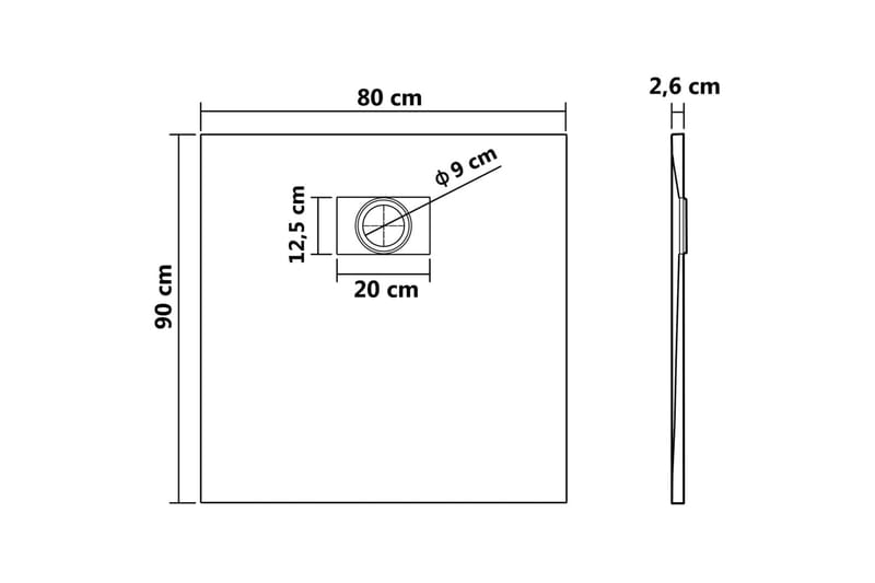 Suihkualusta SMC ruskea 90x80 cm - Talo & remontointi - Keittiö & kylpyhuone - Kylpyhuone - Kylpyhuonetarvikkeet - Muuta
